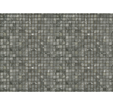 Tapisserie murale salle de bain carreaux noirs - TenStickers