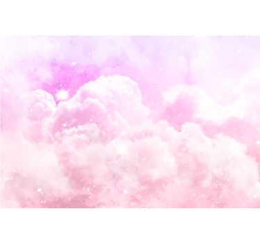 Tapisserie murale enfant ciel rose - TenStickers