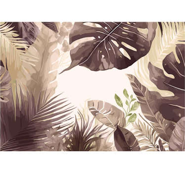 Tapisserie murale salle de bain plantes tropicales - TenStickers