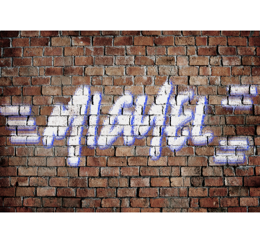 Tapisserie murale chambre ado graffiti prénom briques marrons  - TenStickers