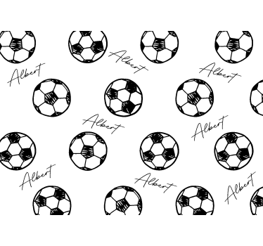 Tapisserie murale enfant ballons de football avec nom - TenStickers