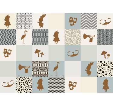 Tapisserie chambre enfant collage de silhouette de conte - TenStickers