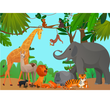 Tapisserie animaux amateurs des créatures de la jungle - TenStickers