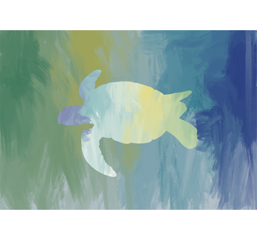 Tapisserie animaux silhouette de tortue abstraite - TenStickers