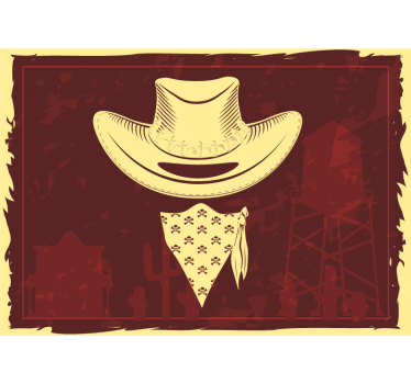 Tapisserie chambre enfant chapeau de cowboy et bandana - TenStickers