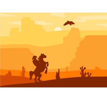 Tapisserie chambre enfant cowboy à cheval - TenStickers