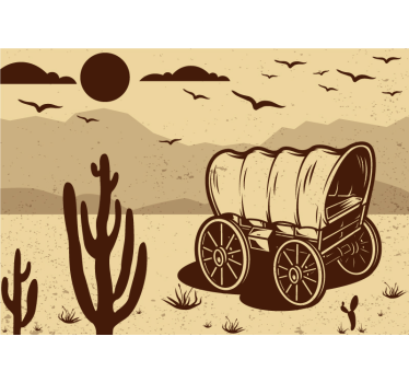 Tapisserie chambre enfant wagon de paysage désertique - TenStickers