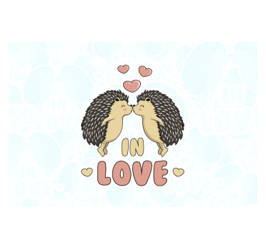 Tapisserie chambre enfant affichage d'amour hérisson - TenStickers