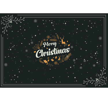 Tapisserie noel éléments de célébration joyeuse - TenStickers