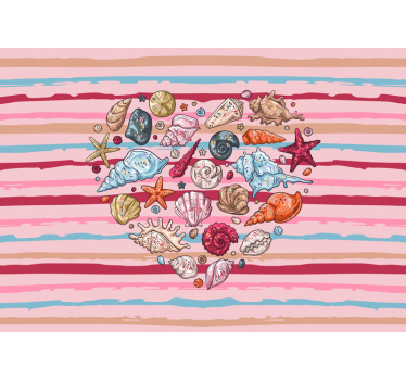Tapisserie chambre enfant coquillages et vie marine - TenStickers