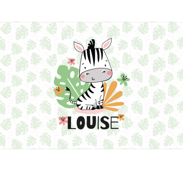 Tapisserie animaux personnage zèbre mignon - TenStickers