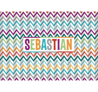 Tapisserie chambre enfant motif chevron coloré - TenStickers