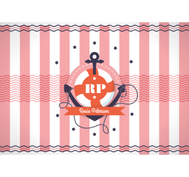 Tapisserie chambre enfant design nautique personnalisé - TenStickers