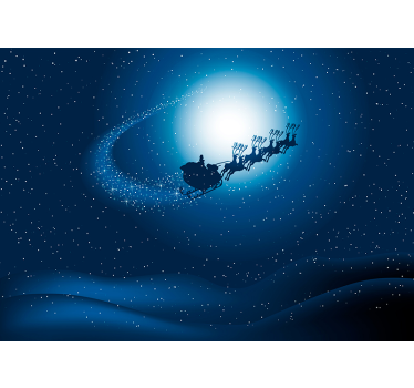 Tapisserie noel le voyage en traîneau du père noël - TenStickers