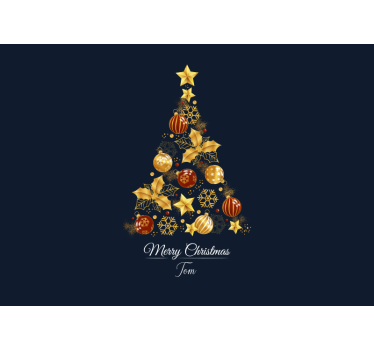Tapisserie noel arbre d'or - TenStickers