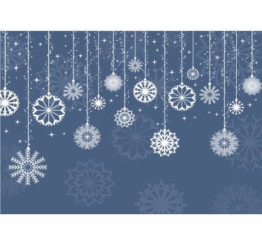 Tapisserie noel flocons de neige qui tombent - TenStickers