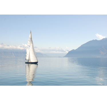 Tapisserie murale style mer bateau à voile - TenStickers