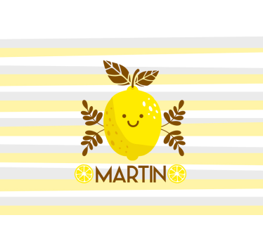 Tapisserie chambre enfant décor citron souriant - TenStickers