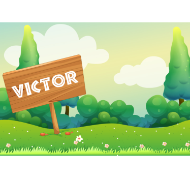Tapisserie chambre enfant paysage verdoyant et ludique - TenStickers