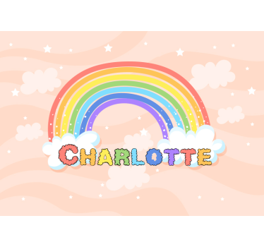 Tapisserie chambre enfant thème arc-en-ciel personnalisé - TenStickers