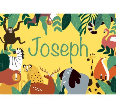 Tapisserie animaux amusants de la jungle - TenStickers