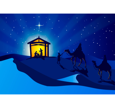 Tapisserie noel silhouette de la crèche - TenStickers