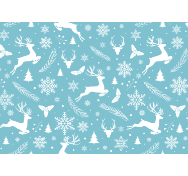 Tapisserie noel scène festive de rennes - TenStickers