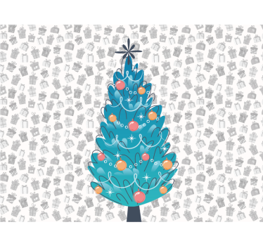 Tapisserie noel rassemblement festif d'animaux - TenStickers