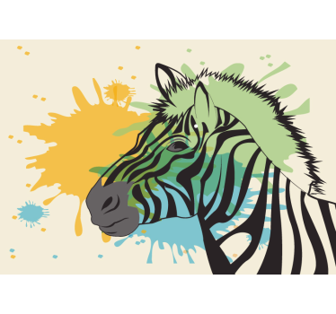 Tapisserie animaux art éclaboussure zèbre - TenStickers