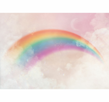 Papier peint chambre enfant Nuages et boules arc-en-ciel - TenStickers