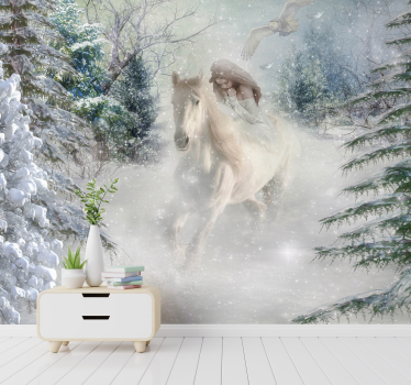 Papier peint animal cheval blanc - TenStickers