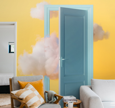 Photo murale art classique porte ouverte avec nuage - TenStickers