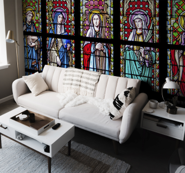 Papier peint panoramique vitrail de l'église du Sablon - TenStickers