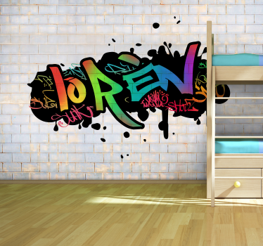 Papier peint personnalisé briques graffiti nom - TenStickers