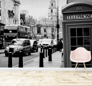 Papier peint noir et blanc ville de Londres - TenStickers