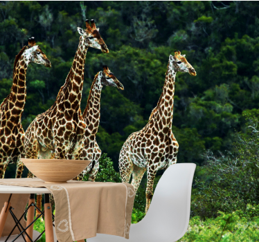 Papier peint savane Girafes naturelles originales - TenStickers