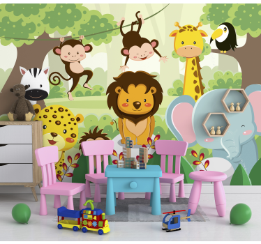 Peintures murales pour enfants animaux sauvages - TenStickers