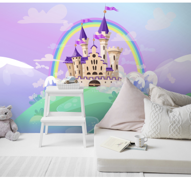 Tapisserie murale enfant château de princesse - TenStickers