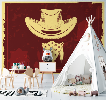 Tapisserie chambre enfant chapeau de cowboy et bandana - TenStickers