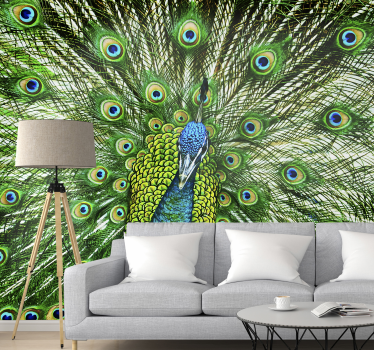 Tapisserie animaux affichage de plumes de paon - TenStickers