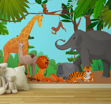 Tapisserie animaux amateurs des créatures de la jungle - TenStickers