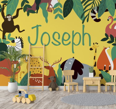 Tapisserie animaux amusants de la jungle - TenStickers