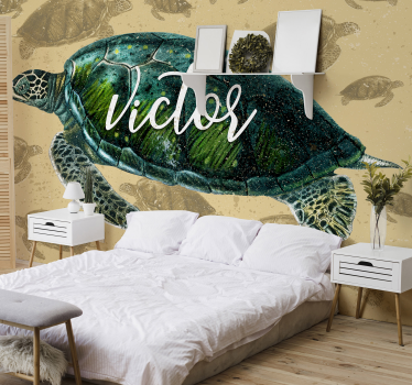 Tapisserie animaux aventure de la tortue de mer - TenStickers