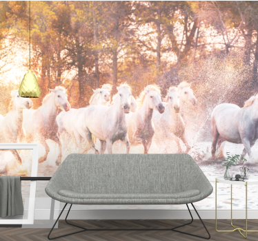 Tapisserie animaux chevaux majestueux en course - TenStickers