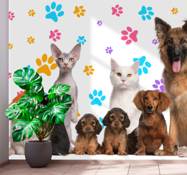 Tapisserie animaux compagnons de bonheur - TenStickers