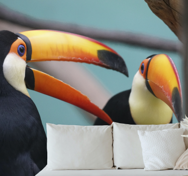Tapisserie animaux couple d'oiseaux toucans - TenStickers