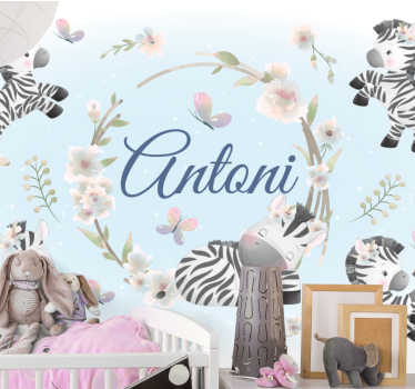 Tapisserie animaux design de jeu zèbre - TenStickers