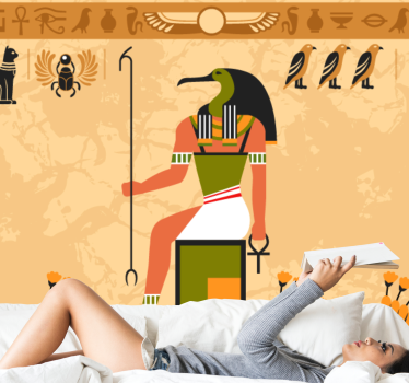 Tapisserie animaux dieu égyptien thoth - TenStickers