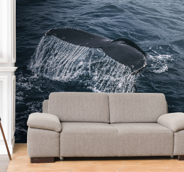 Tapisserie animaux Éclaboussure de queue de baleine - TenStickers
