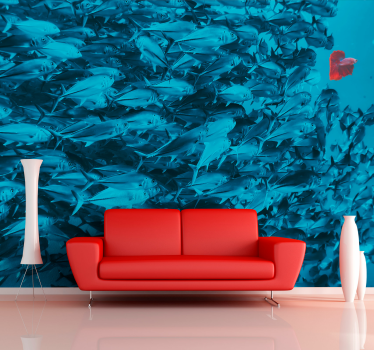 Tapisserie animaux École de poissons sous-marins - TenStickers